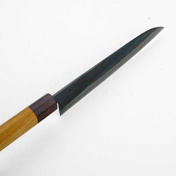 元兼 牛刀 180mm 両刃 青紙1号 割込み 黒打ち仕上げ ケヤキ柄 土佐打ち