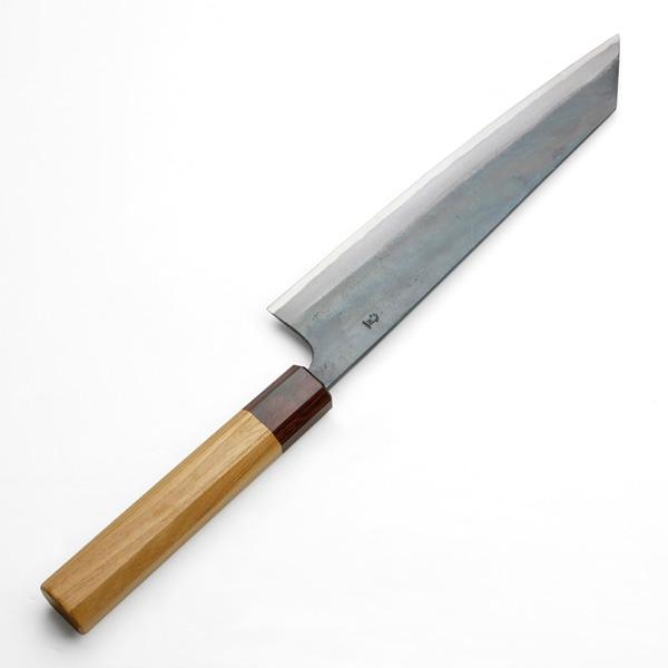 元兼 和牛刀 両刃 210mm 切付型 青紙1号 割込み 黒打ち仕上げ 切付