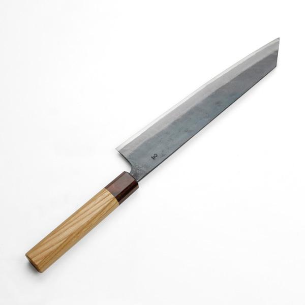元兼 牛刀 両刃 240mm 切付型 青紙1号 割込み 黒打ち仕上げ 切付 包丁