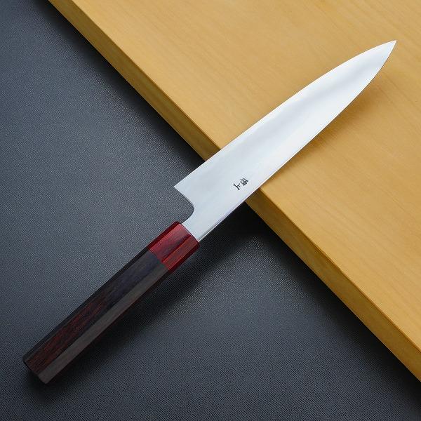 堺元兼 和牛刀 両刃 210mm 白紙2号 紫檀柄 : ほんまもん ヤフー