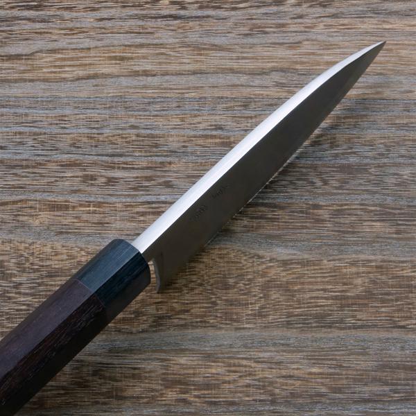 重勝 出刃包丁 片刃 165mm 白紙鋼 鋼付 積層鋼 八角紫檀柄