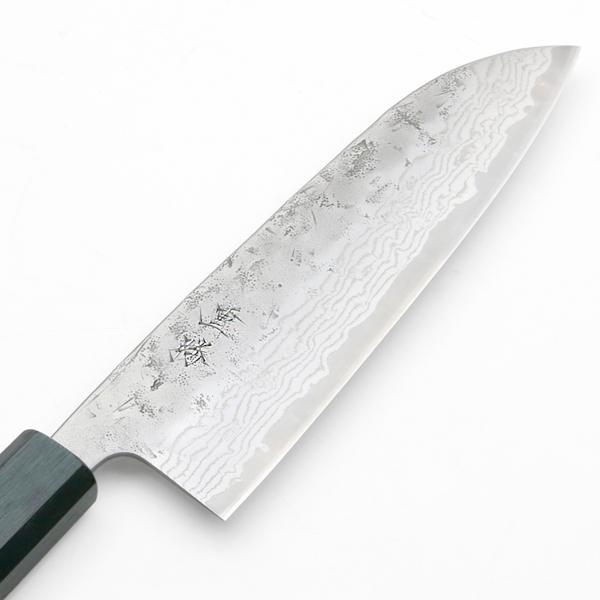 重勝 三徳包丁 165mm 両刃 スウェーデン鋼 和紙地 33層