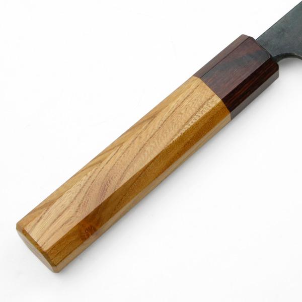 元兼 切付型 牛刀 165mm 両刃 青紙1号 割込み 黒打ち仕上げ 切付 包丁