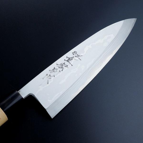 木屋 別作 青紙鋼 包丁 重宏別作 出刃包丁 片刃 210mm 青紙2号 付け鋼 ダマスカス模様 日本製