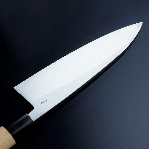 重宏別作 出刃包丁 片刃 210mm 青紙2号 付け鋼 ダマスカス模様 日本製