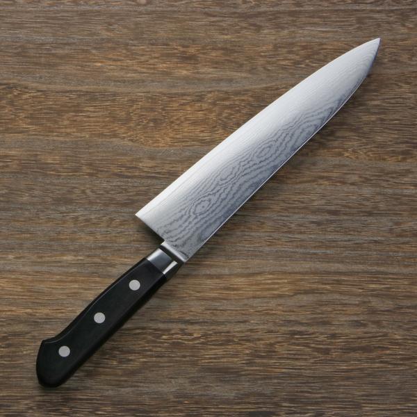 名入れ無料 牛刀 両刃 210mm V金10号 ステンレス ダマスカス模様 共 