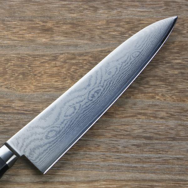 名入れ無料 牛刀 両刃 210mm V金10号 ステンレス ダマスカス模様 共