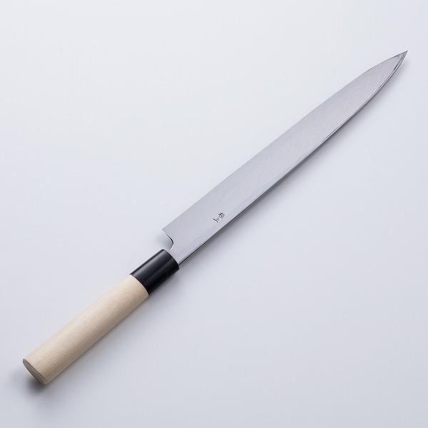 堺元兼 刺身包丁 柳刃包丁 270mm 白紙2号 刃金つけ 水牛柄 木鞘 堺元兼 刺身包丁 柳刃包丁 270mm 白紙2号 刃金つけ 水牛柄 木鞘