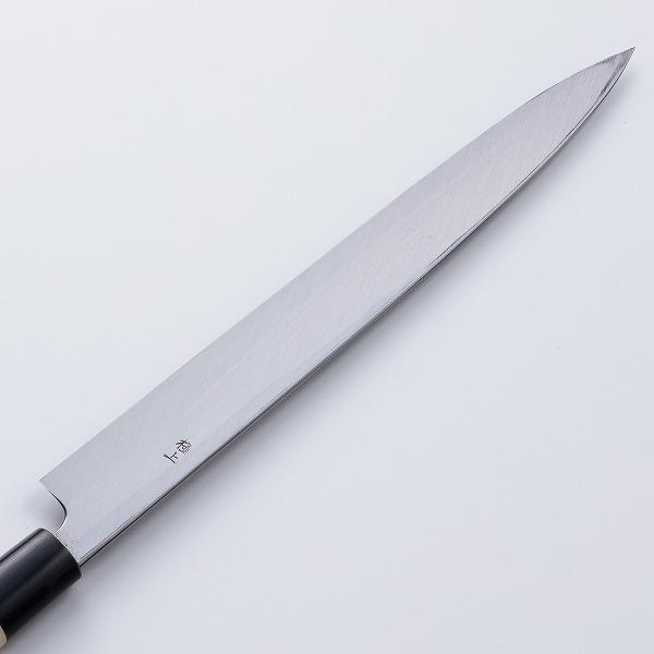 堺元兼 刺身包丁 柳刃包丁 270mm 白紙2号 刃金つけ 水牛柄 木鞘 堺元兼 刺身包丁 柳刃包丁 270mm 白紙2号 刃金つけ 水牛柄 木鞘