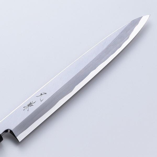 堺元兼 刺身包丁 柳刃包丁 210mm 白紙2号 刃金つけ 水牛柄 木鞘 堺元兼 刺身包丁 柳刃包丁 210mm 白紙2号 刃金つけ 水牛柄 木鞘