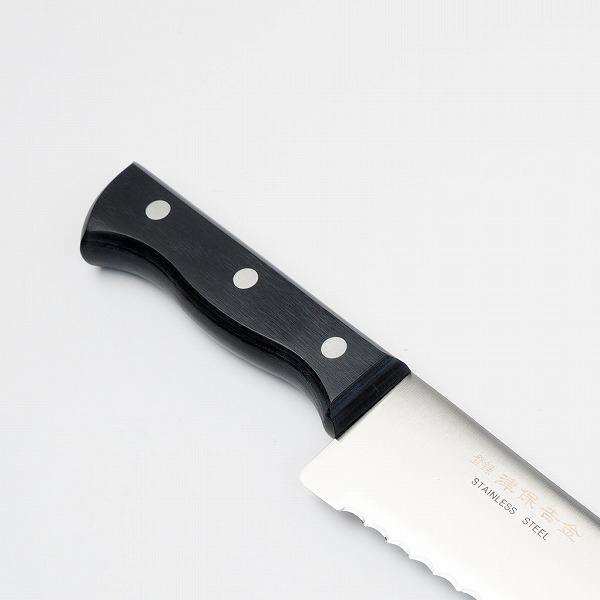 名入れ可能 冷凍包丁 片刃 210mm 波刃 モリブデン鋼 津保吉兼作 名入れ可能 冷凍包丁 片刃 210mm 波刃 モリブデン鋼 津保吉兼作