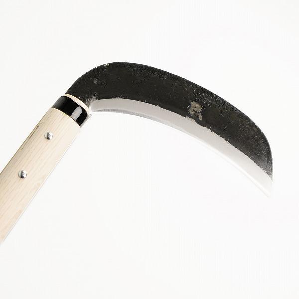 木鎌 両刃 150mm 厚鎌 青紙鋼 手打ち 極上品 雄鹿 山鎌 : ほんまもん