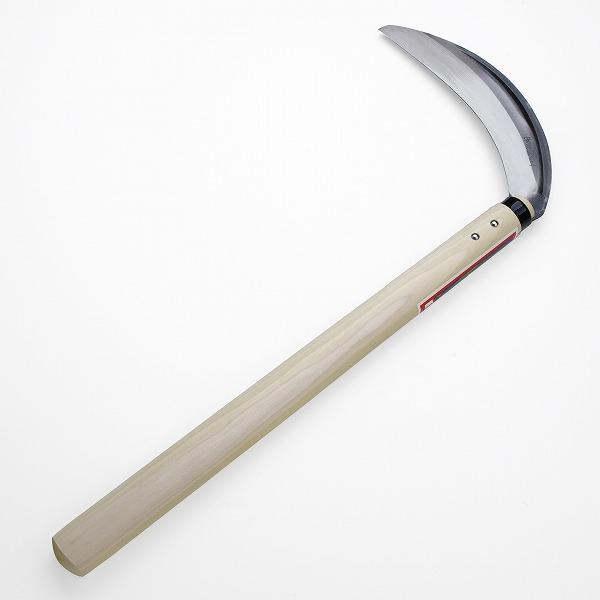 中厚鎌 片刃 左利き用 180mm 尺二柄付 稲荷馬 草刈り 鎌 : ほんまもん
