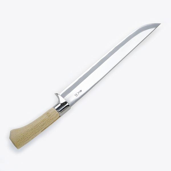 東周作 狩猟用 剣鉈 1尺 300mm 青紙鋼 磨き仕上げ 鞘付き 本職 東周作 狩猟用 剣鉈 1尺 300mm 青紙鋼 磨き仕上げ 鞘付き 本職