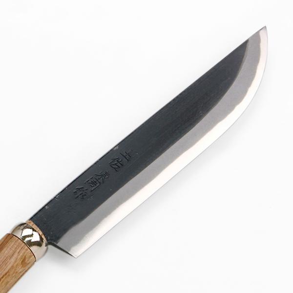 アウトドア用 黒打剣ナタ 180mm 青紙鋼 ツバなし 鞘付き : ほんまもん
