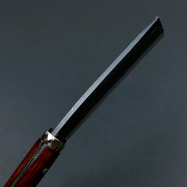 名入れ可能 東周作 最高級 黒打腰鉈 両刃150mm 白紙鋼 ウォルナット鞘