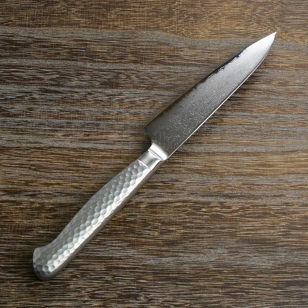 名入れ無料 ペティナイフ 両刃 120mm ステン＆ニッケル 63層鋼