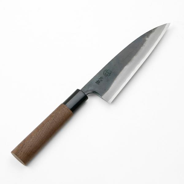 舟行包丁 150mm 両刃 鍛造 黒打 元兼 青紙鋼 日本製 : ほんまもん