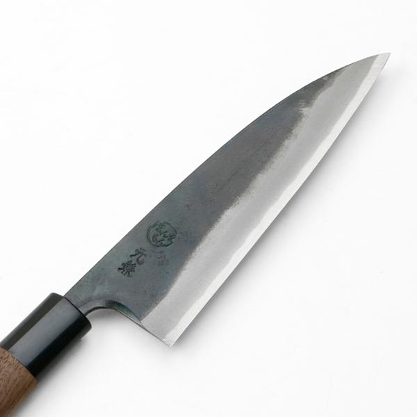 舟行包丁 150mm 両刃 鍛造 黒打 元兼 青紙鋼 日本製 : ほんまもん