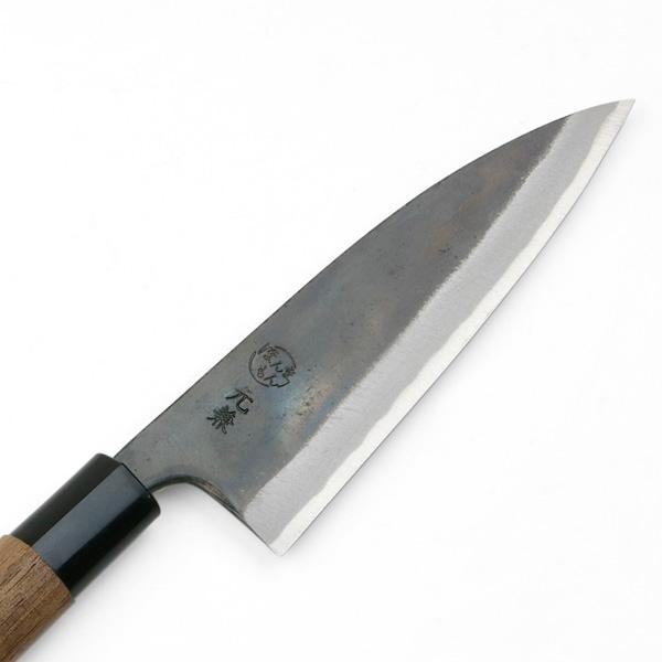 舟行包丁 150mm 両刃 鍛造 黒打 元兼 青紙鋼 日本製 : ほんまもん