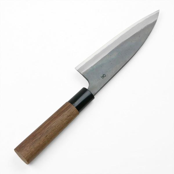 武田刃物 青紙スーパー 新見 武田松水 舟行 和包丁 黒打ち 185mm 舟行包丁 150mm 両刃 鍛造 黒打 元兼 青紙鋼 日本製 : ほんまもん
