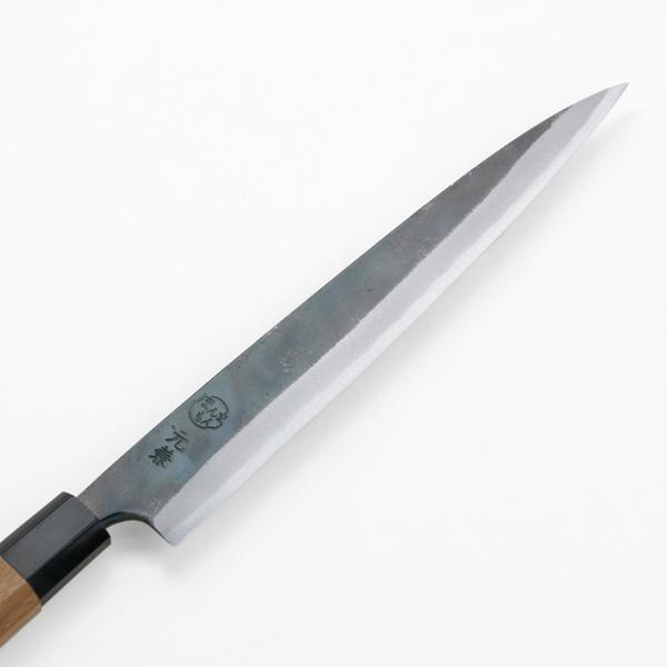 刺身包丁 柳刃包丁 210mm 両刃 鍛造 黒打 元兼 青紙1号 刺身包丁 柳刃包丁 210mm 両刃 鍛造 黒打 元兼 青紙1号