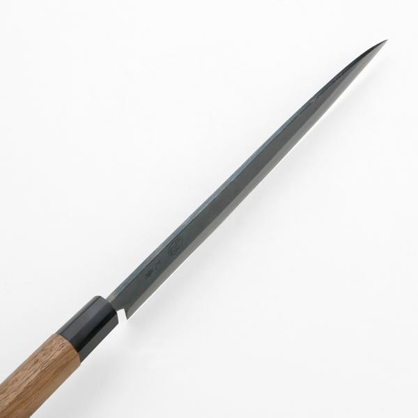 刺身包丁 柳刃包丁 210mm 両刃 鍛造 黒打 元兼 青紙1号 刺身包丁 柳刃包丁 210mm 両刃 鍛造 黒打 元兼 青紙1号