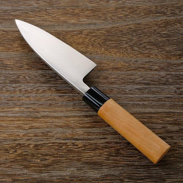 名入れ無料 出刃包丁 片刃 135mm 銀三ステンレス 桜柄 左利き用 一般 