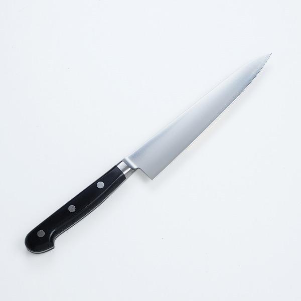 名入れ無料 ペティナイフ 両刃 150mm 青紙鋼 割込み ステンレス 共口金