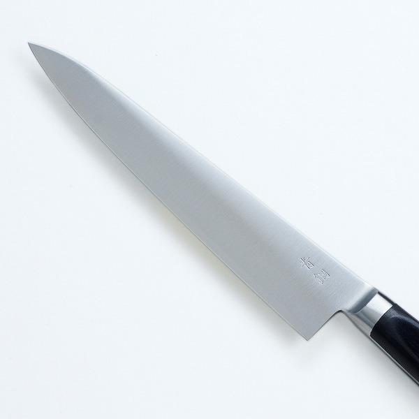 名入れ無料 ペティナイフ 両刃 150mm 青紙鋼 割込み ステンレス 共口金