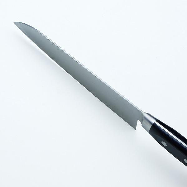 三徳包丁 両刃 180mm 粉末ハイスR2 割込み ステンレス 共口金付き 黒