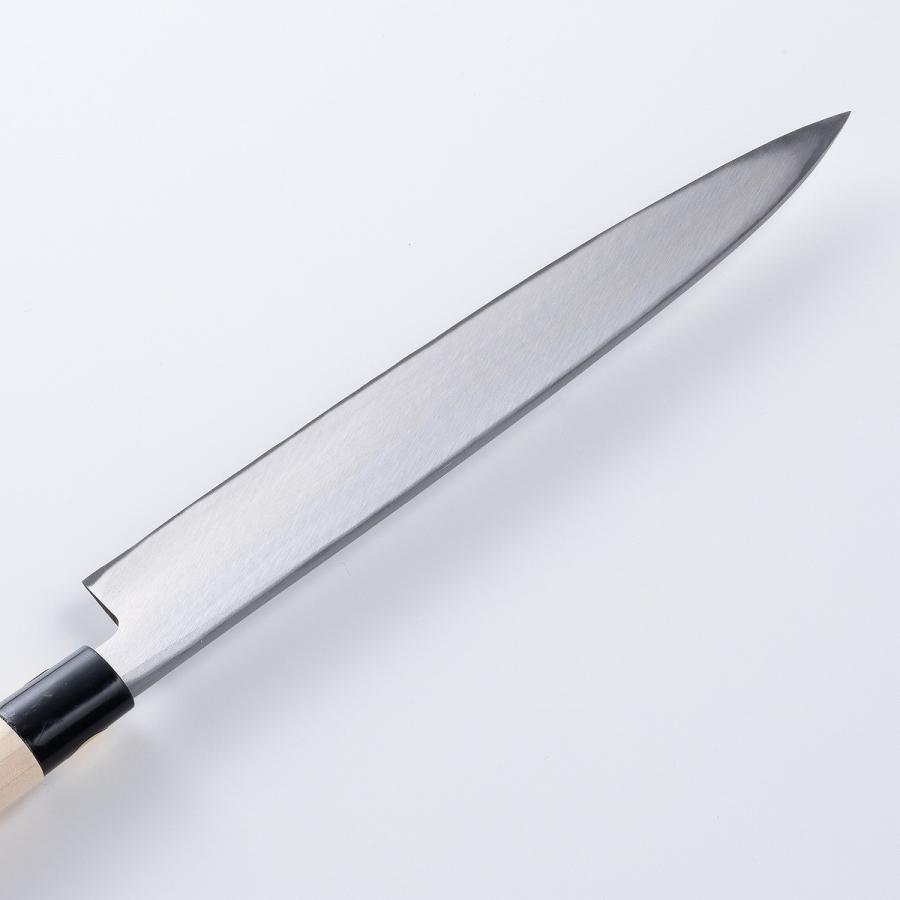 堺重勝 柳刃包丁 片刃 240mm 白二 鋼付き 一般家庭用 日本製