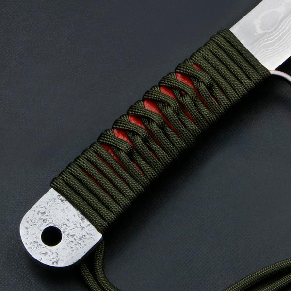 名入れ可能 雲流 青紙鋼 アウトドア用ナイフ 135mm ダマスカス ロープ巻柄