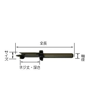 しいたけビット ストッパー付き 普通鋼 12.7mm No.41-127|honmamon|02