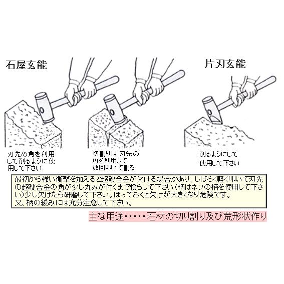 三木技研 超硬 石屋玄能 片刃玄能 2.0kg 柄なし C-36 210 : ほんまもん 