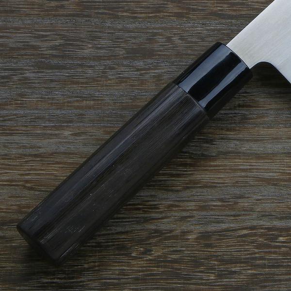 哲弘作 三徳包丁 両刃 170mm V金10号 割込みステンレス 焼き栗柄 哲弘作 三徳包丁 両刃 170mm V金10号 割込みステンレス 焼き栗柄