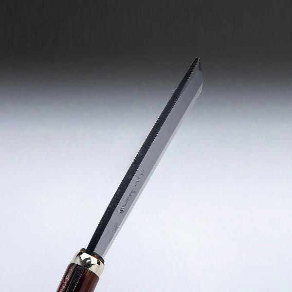 東周作 最高級 黒打腰鉈 両刃120mm 白紙鋼 オイルステイン仕上げ 鞘 