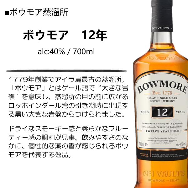BOWMORE ボウモア12年 ウイスキー 700ml 40% 箱付×2　未開封 ボウモア 12年 40% 700ml 箱付 シングルモルト スコッチ