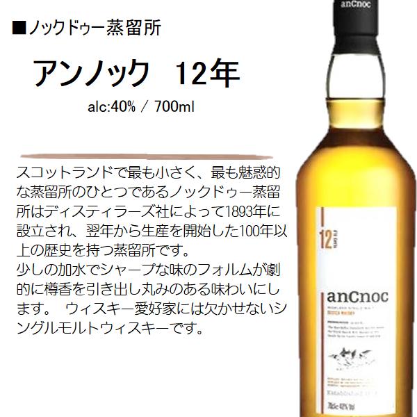 ウイスキー アンノック 12年 40% 700ml / 並行 直輸入 ノックドゥー