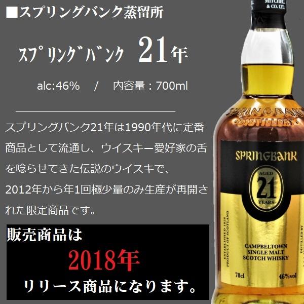 スコッチ スプリングバンク 21年 2018リリース品 Springbank 21 years 