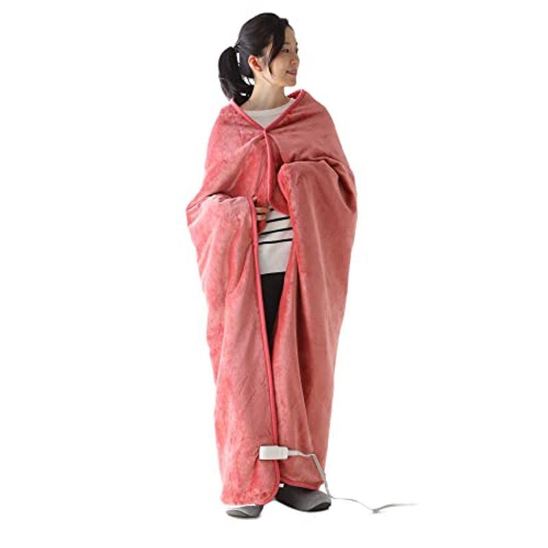 白木/黒塗り 広電(KODEN) 電気毛布 ひざかけ 140×140cm ケープ ピンク