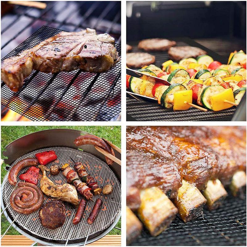 グリルマット くっつかない バーベキューグリルメッシュマット 繰り返す利用 qマット 焦げ付き防止 グリルシート 焼き網 超耐熱260 ほのぼのshop 通販 Yahoo ショッピング