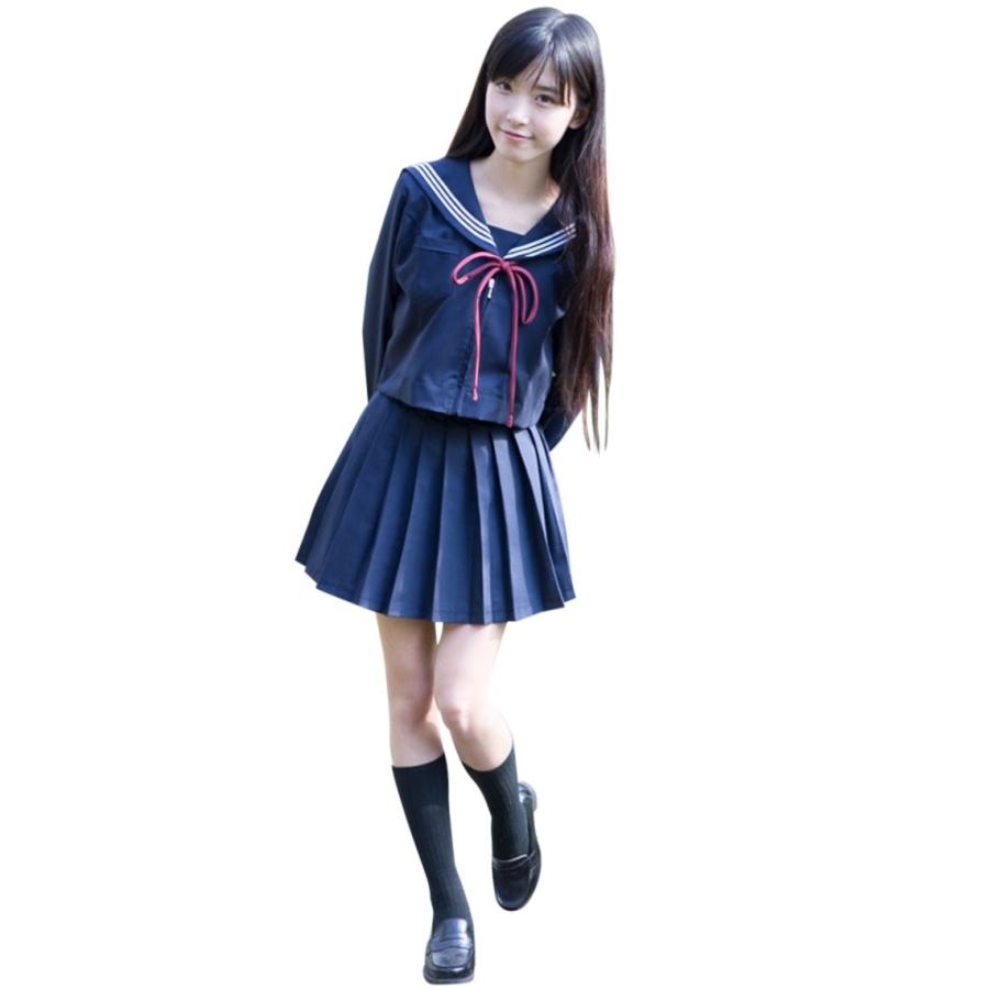 セーラー服 コスプレ 長袖 スカート セット 紐タイ 女子高生 JK