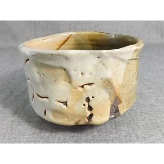 A-24 鳴海織部 抹茶茶碗文部 大臣奨励賞受賞作家 荒川明作 木箱付きの画像