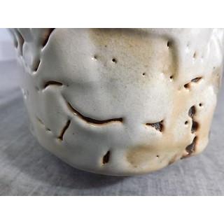 A-24 鳴海織部 抹茶茶碗文部 大臣奨励賞受賞作家 荒川明作 木箱付きの画像