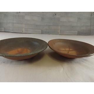 A-30 焼締 平鉢 小皿 2ヶセット  文部大臣奨励賞受賞作家 荒川明作 木箱付きの画像