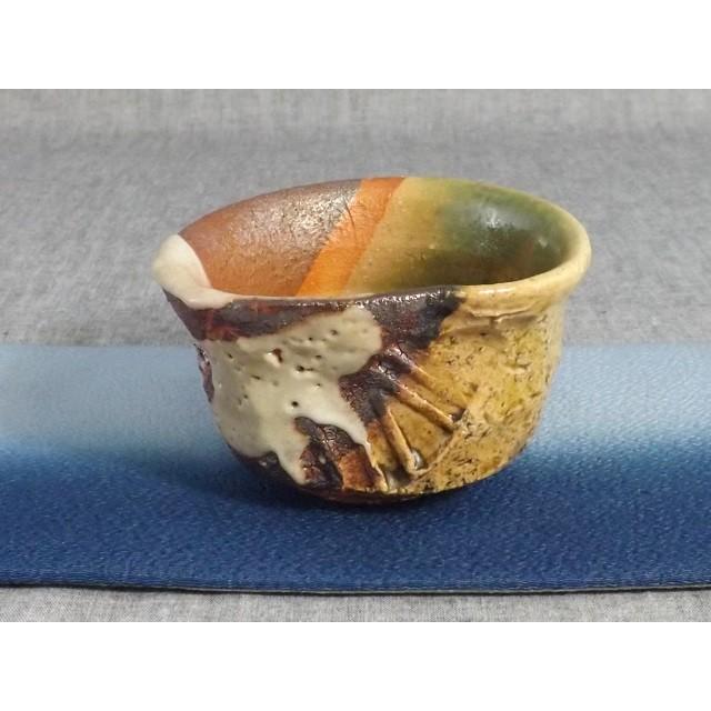 A-4 鳴海織部 ぐいのみ おちょこ 文部大臣奨励賞受賞作家　荒川明作 木箱付き