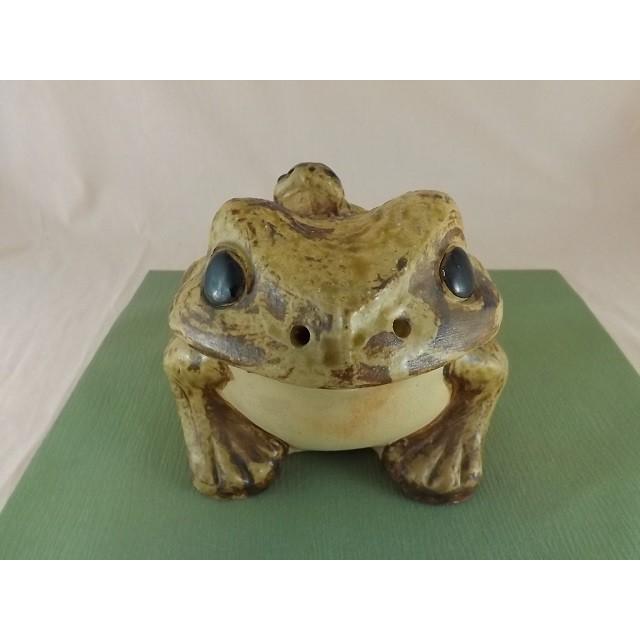 so-17 信楽焼き カエルの親子置物 蛙の置物 かえる 特大 : 焼物