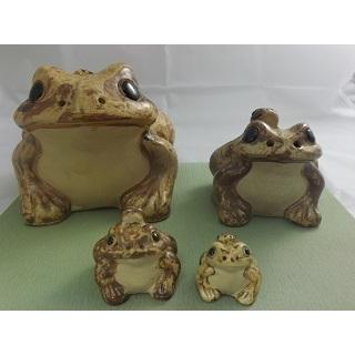 so-17 信楽焼き カエルの親子置物 蛙の置物 かえる 特大 : 焼物