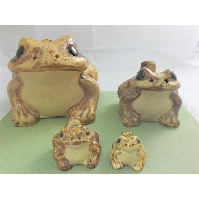 so-21 信楽焼き カエルの親子置物 蛙の置物 ミニ : 焼物ざんまい
